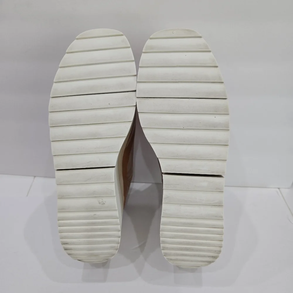 NakedFeet Coach Orange Patent Leather Platform Mules Size 9.5